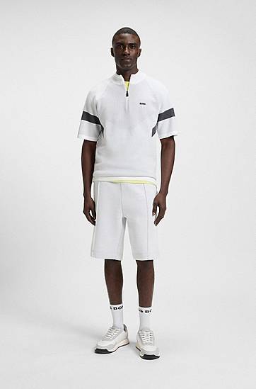 Shorts BOSS Relaxed Fit Quilted Jacquard Shorts Grå | 50543146, 1