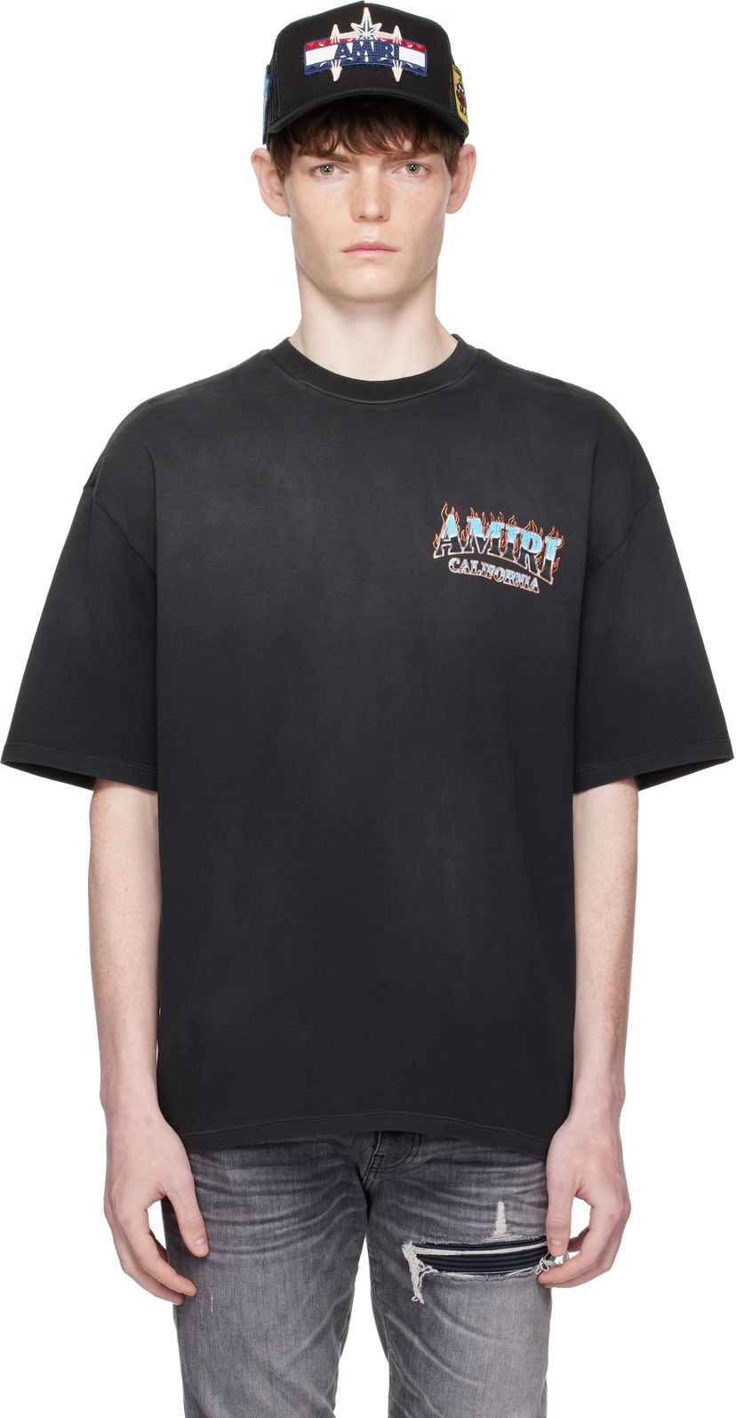 T-shirt AMIRI AMIRI Sunny Place Oversized T-Shirt Sort | AMJYTE1210