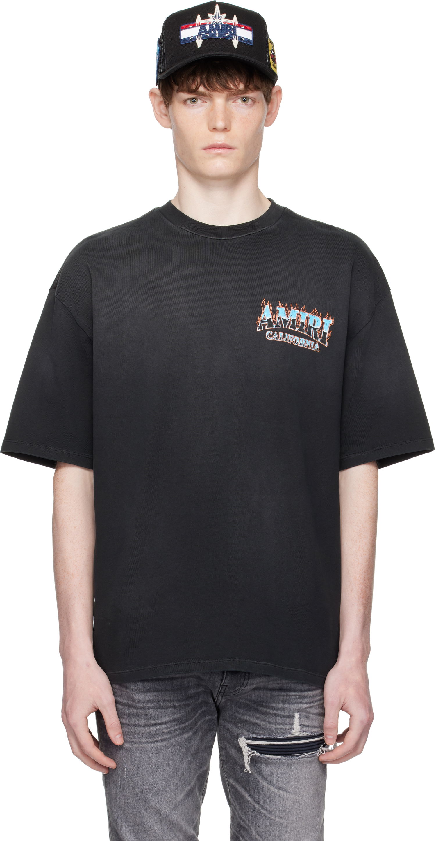 T-shirt AMIRI AMIRI Sunny Place Oversized T-Shirt Sort | AMJYTE1210, 0