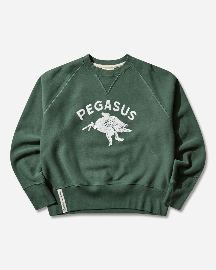 Sweatshirt Champion Index and Archives Sunset Reverse Weave Fleece Sweatshirt with Pegasus Graphic Grøn | 221836 GS501