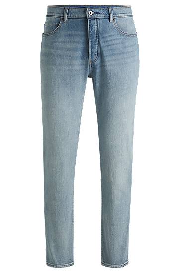 Jeans BOSS Tapered-Fit Stretch Denim Jeans Blå | 50529224