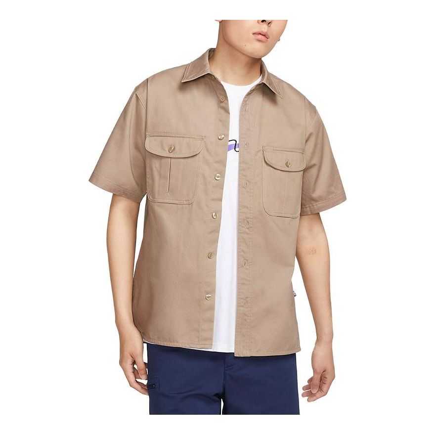 Skjorte Nike SB Tanglin Short Sleeve Button Skate Top Beige | FQ0400-247, 0