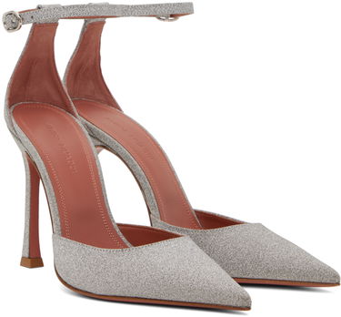 Sneakers og sko Amina Muaddi Glitter Pump Heels Grå | KIM PUMP SR GLITTER, 3