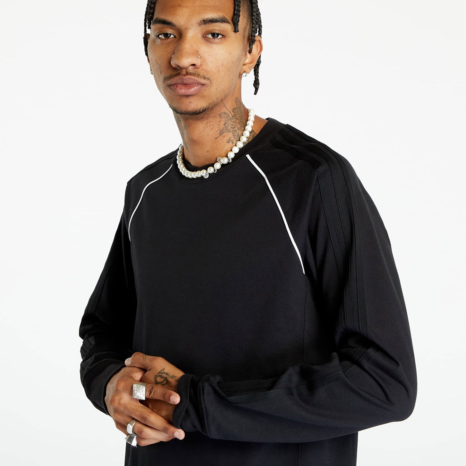 T-shirt adidas Originals Blue Version SST Long Sleeve Tee Black Sort | IL6158, 1