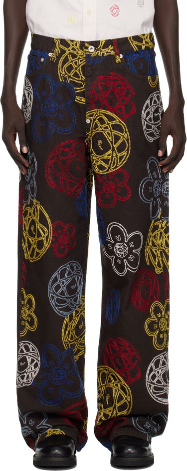 Bukser KENZO Kenzo Paris Futura 2000 Edition Embroidered Trousers Sort | FF65PA3839G2, 0