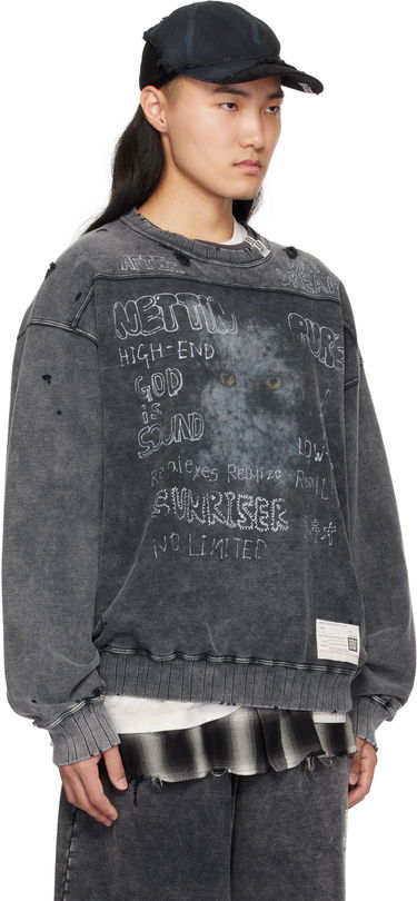 Sweater Maison MIHARA YASUHIRO Maison MIHARA YASUHIRO Distressed Graphic Print Sweatshirt Grå | A13PO552, 1