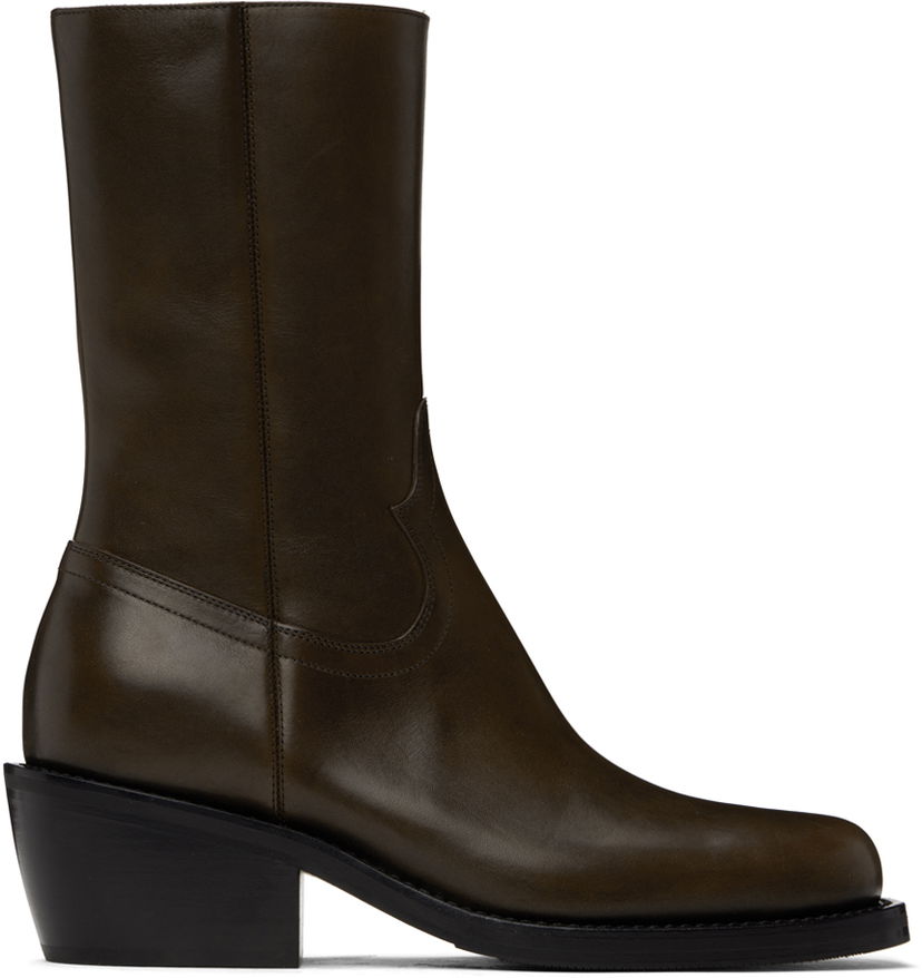 Sneakers og sko Dries Van Noten Dries Van Noten Mid-Calf Leather Boots Brun | MS242-753