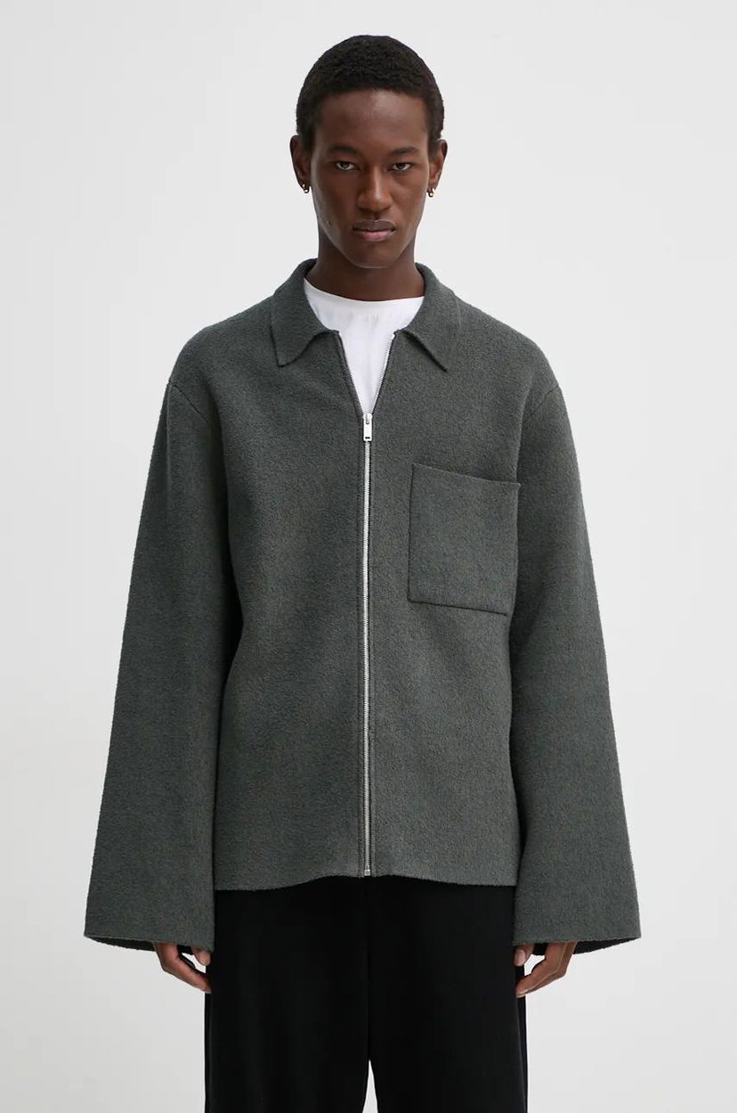 Sweater Nanushka BELMER Zip Up Jacket Grøn | NM24PFSW00194