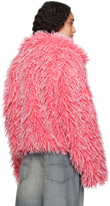 Jakke ERL ERL Varsity Faux-Fur Jacket Lyserød | ERL10J001, 2