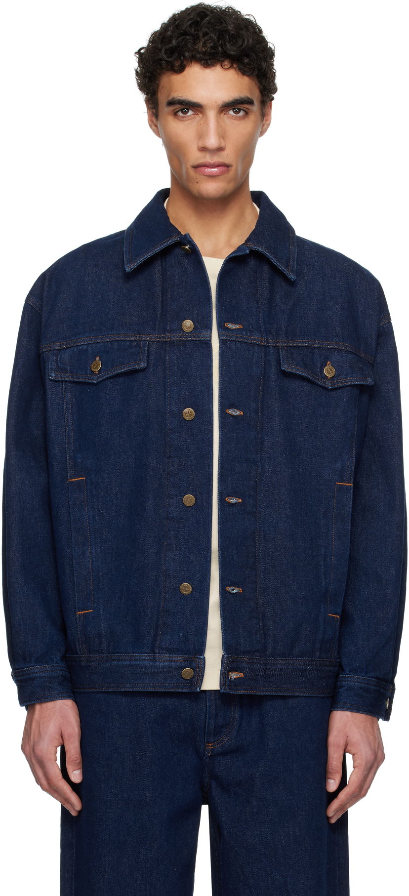 Jakke A.P.C. A.P.C. Elvis Denim Jacket Blå | COHJI-H02913