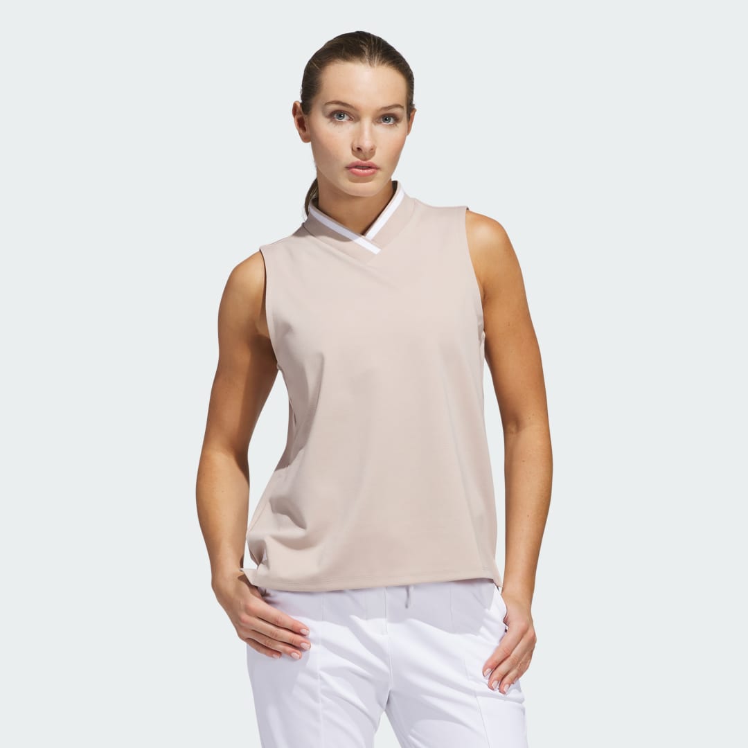 Tanktop adidas Performance Go-To Sleeveless Polo Shirt Beige | JE7314, 0