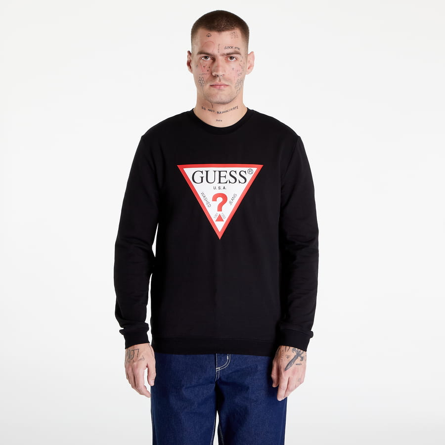 Sweatshirt GUESS Triangle Logo Sweatshirt Sort | M2YQ37K6ZS1-JBLK, 0