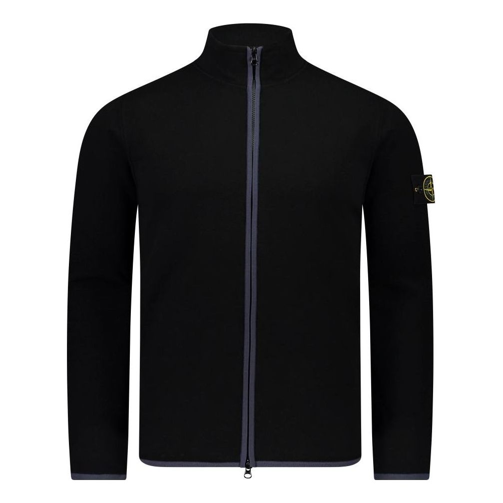 Sweater Stone Island Logo Patch Zipped Jumper Sort | 7915503A1-V0029, 0