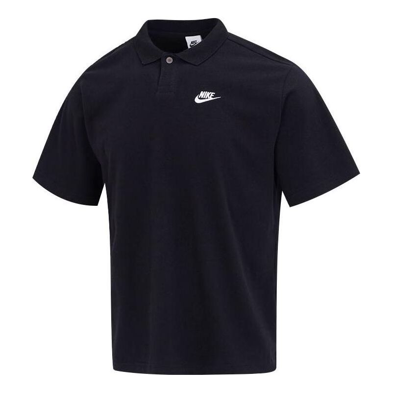 Polo skjorte Nike Club Lapel T-Shirt Sort | DX0618-010, 0