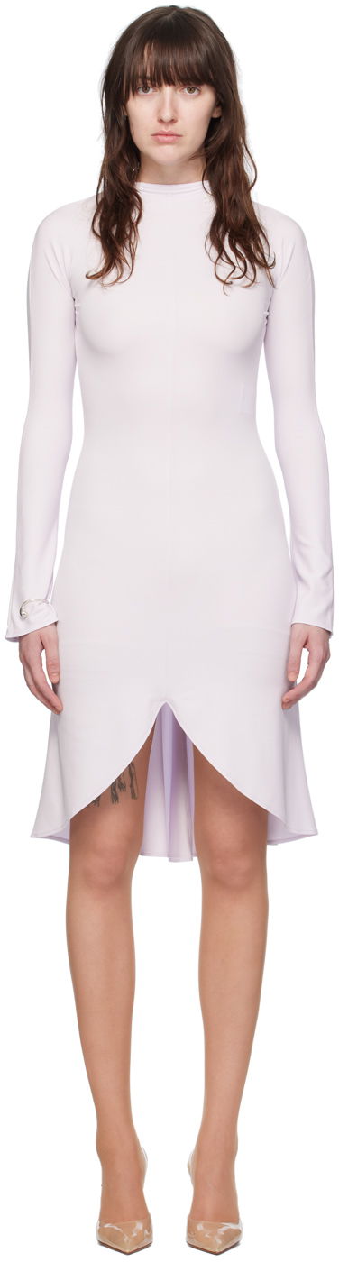 Kjole Courrèges Courrèges Midi Dress With Mock Neck Lilla | 224JRO412JS0066
