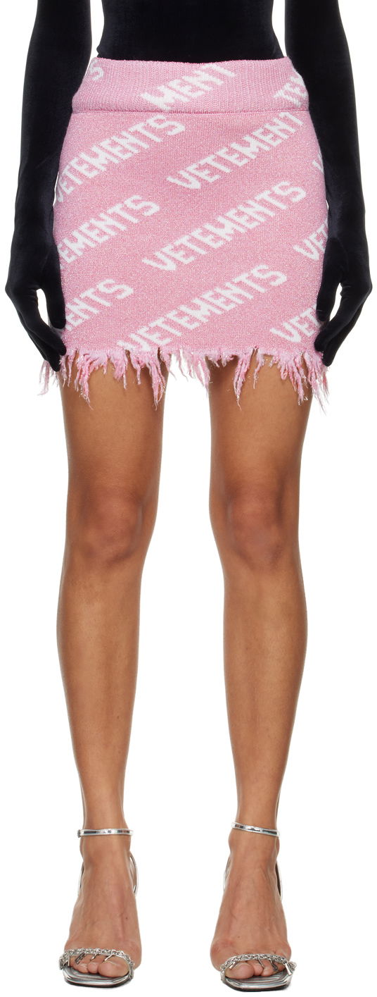 Nederdel VETEMENTS Monogram Miniskirt Lyserød | WE64KN905P