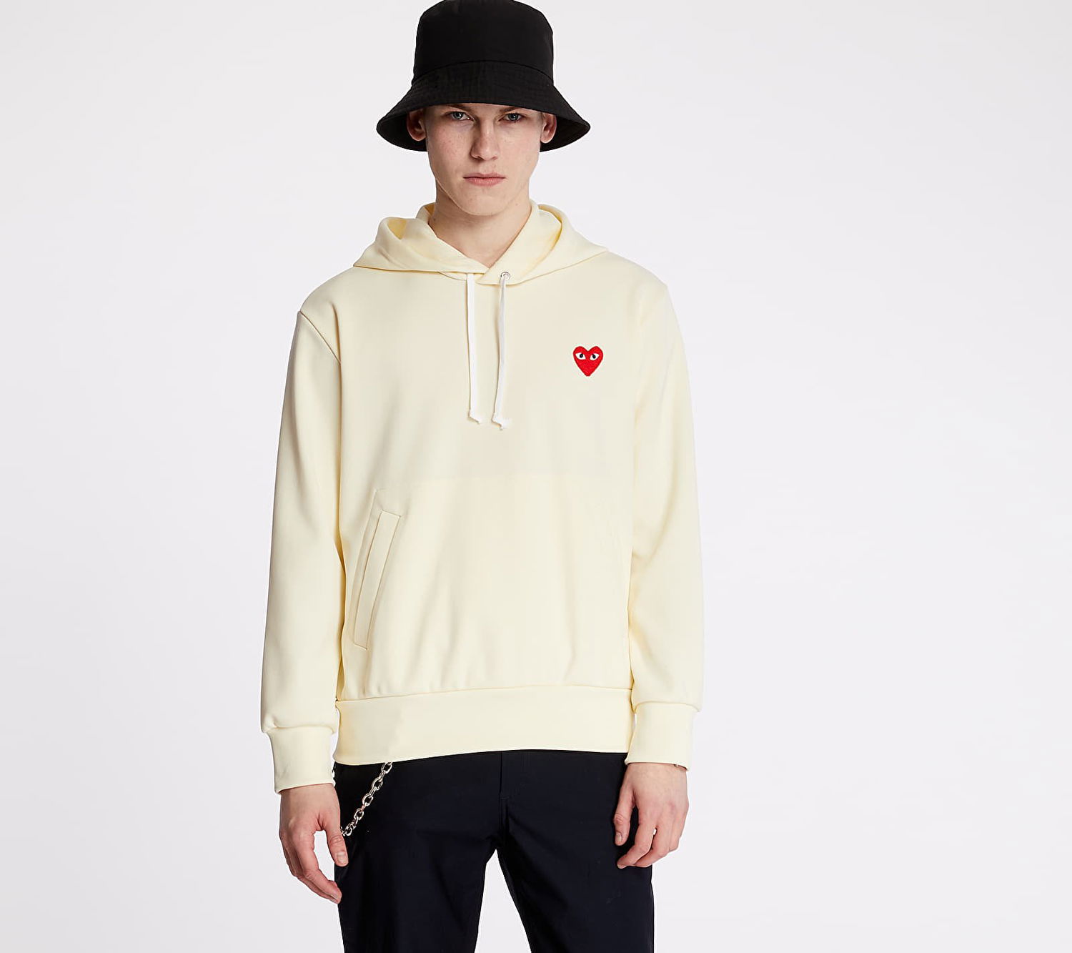 Sweatshirt Comme des Garçons PLAY Hoodie Beige | AZT174 ivory, 0