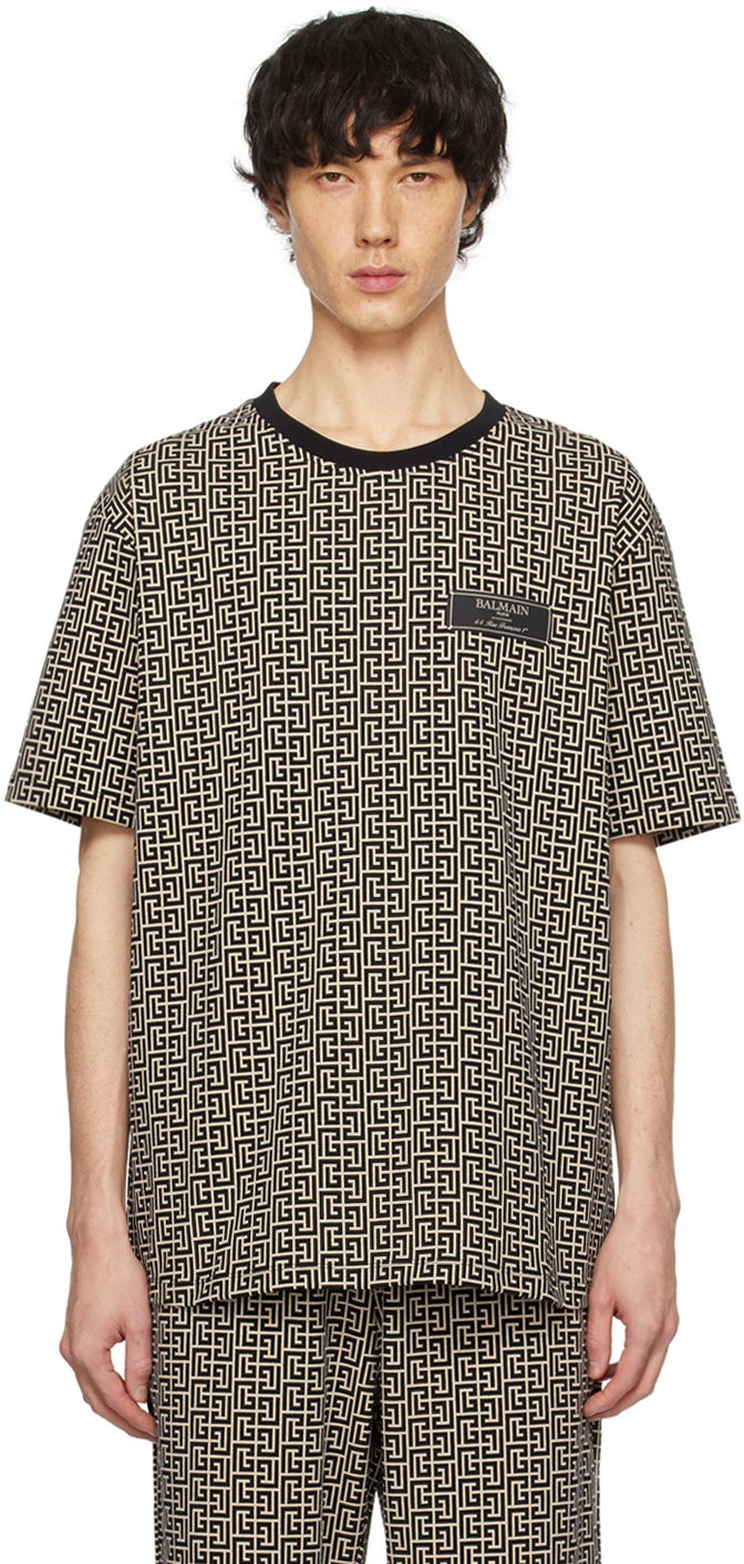 T-shirt Balmain Monogram T-Shirt Sort | CH1EG000JC97