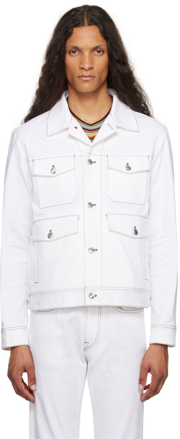 Jakke Paul Smith Paul Smith Western Denim Jacket Hvid | M1R-530Y-L02116-01, 0