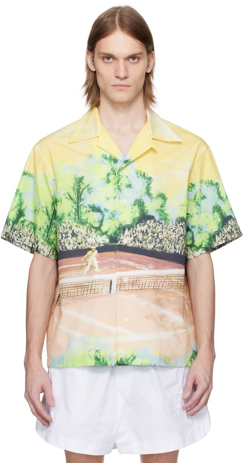 Skjorte Lacoste Lacoste Relaxed Fit Graphic Print Shirt Gul | CH7469