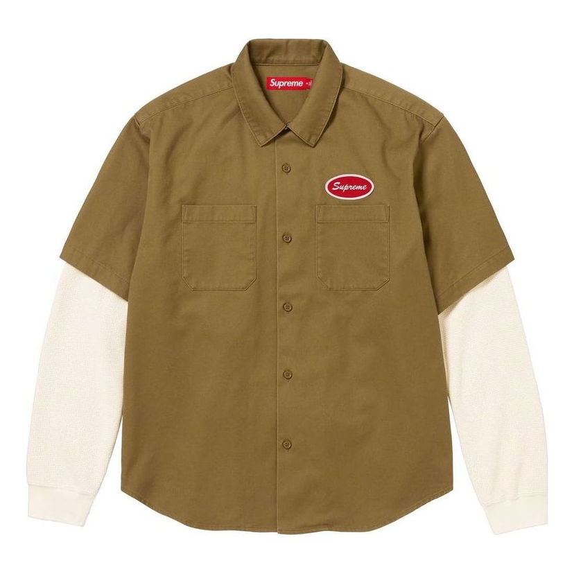 Skjorte Supreme Thermal Sleeve Work Shirt Brun | SUP-FW23-121