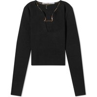 T-shirt Alexander Wang V-Neck Logo Necklace Top Sort | 1KC1241006-001, 1