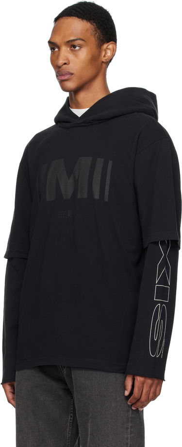 Sweatshirt Maison Margiela MM6 Maison Margiela Printed Layered Hoodie Sort | SH0GU0032 M20050, 3