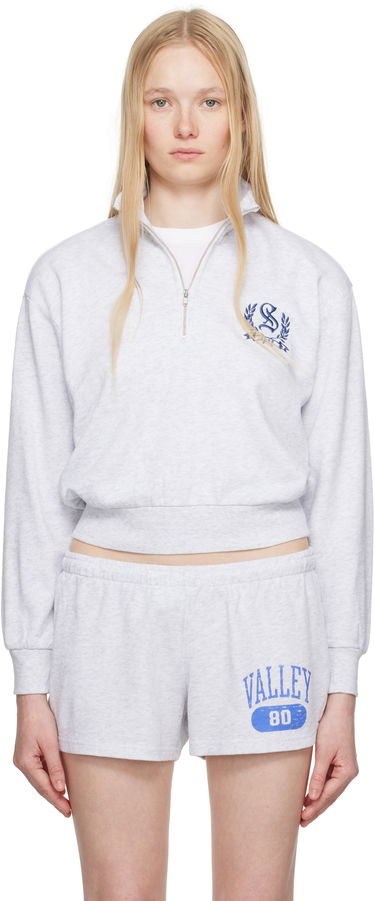 Sweater SKIMS SKIMS Lightweight Fleece Shrunken Quarter Zip Sweatshirt Grå | PL-PLO-8155W, 0