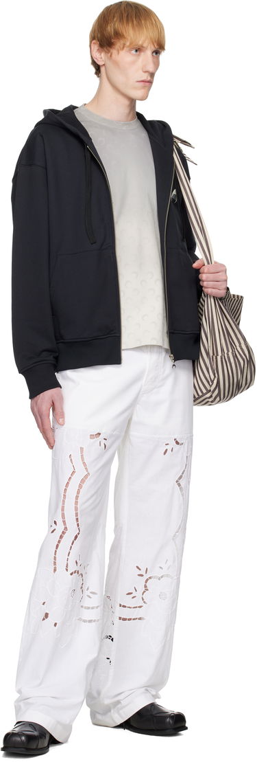 Bukser Marine Serre Marine Serre Regenerated Household Linen Wide Leg Trousers Hvid | UPA056A UWOV0007, 3