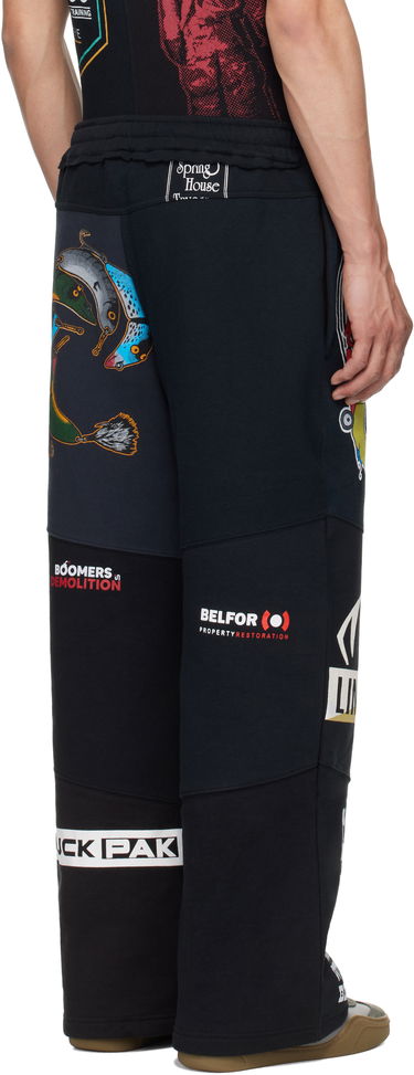 Joggingbukser Marine Serre Marine Serre Regenerated Graphic Patchwork Sweatpants Sort | UPA051B UJER0007, 2