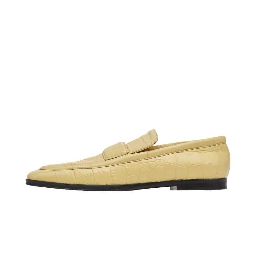Sneakers og sko Bottega Veneta Croc-Effect Leather Loafers Gul | 651365V0G809311