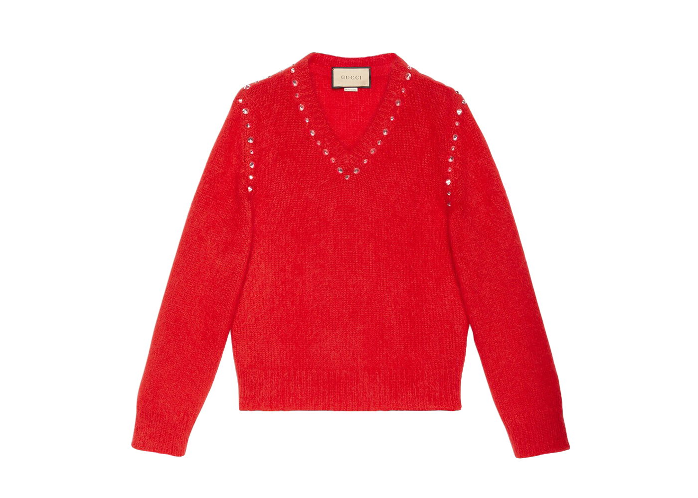 Sweater Gucci Mohair With Studs Crewneck Rød | 721152 XKCQM 6429, 0