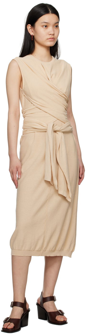 Kjole LEMAIRE Midi Dress With Knot Beige | DR1022 LK116, 3