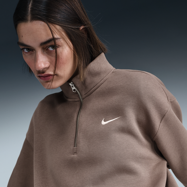 Sweatshirt Nike Sportswear Phoenix Fleece Quarter-Zip Sweatshirt Brun | HJ0931-233, 4