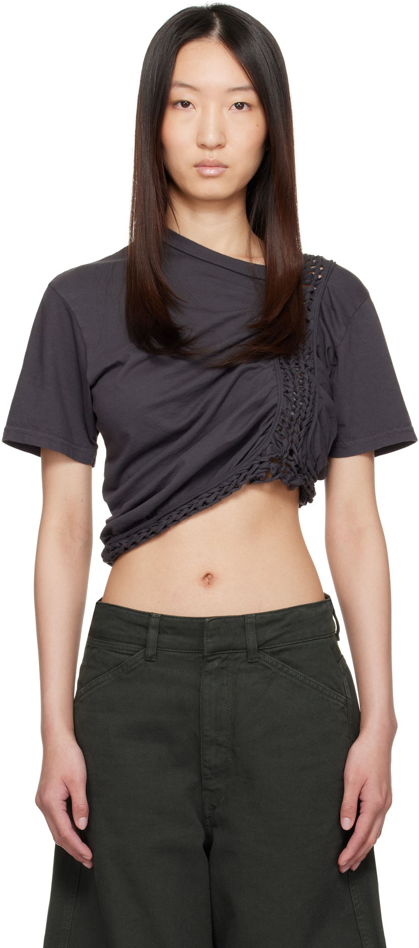 Crop top Collina Strada Collina Strada Clover Cropped T-Shirt Grå | XX3042