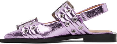 Tilbehør GANNI GANNI Buckle Slingback Flats Lilla | S2874, 2
