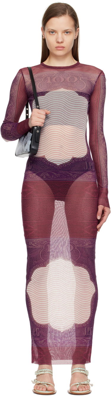 Kjole Jean Paul Gaultier Jean Paul Gaultier 'The Cartouche' Maxi Dress Lilla | 24/25-F-RO086-T515-300128, 0