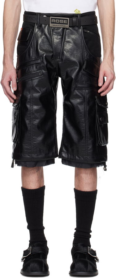 Shorts Martine Rose Martine Rose Faux-Leather Utility Shorts Sort | 540LP02001, 0