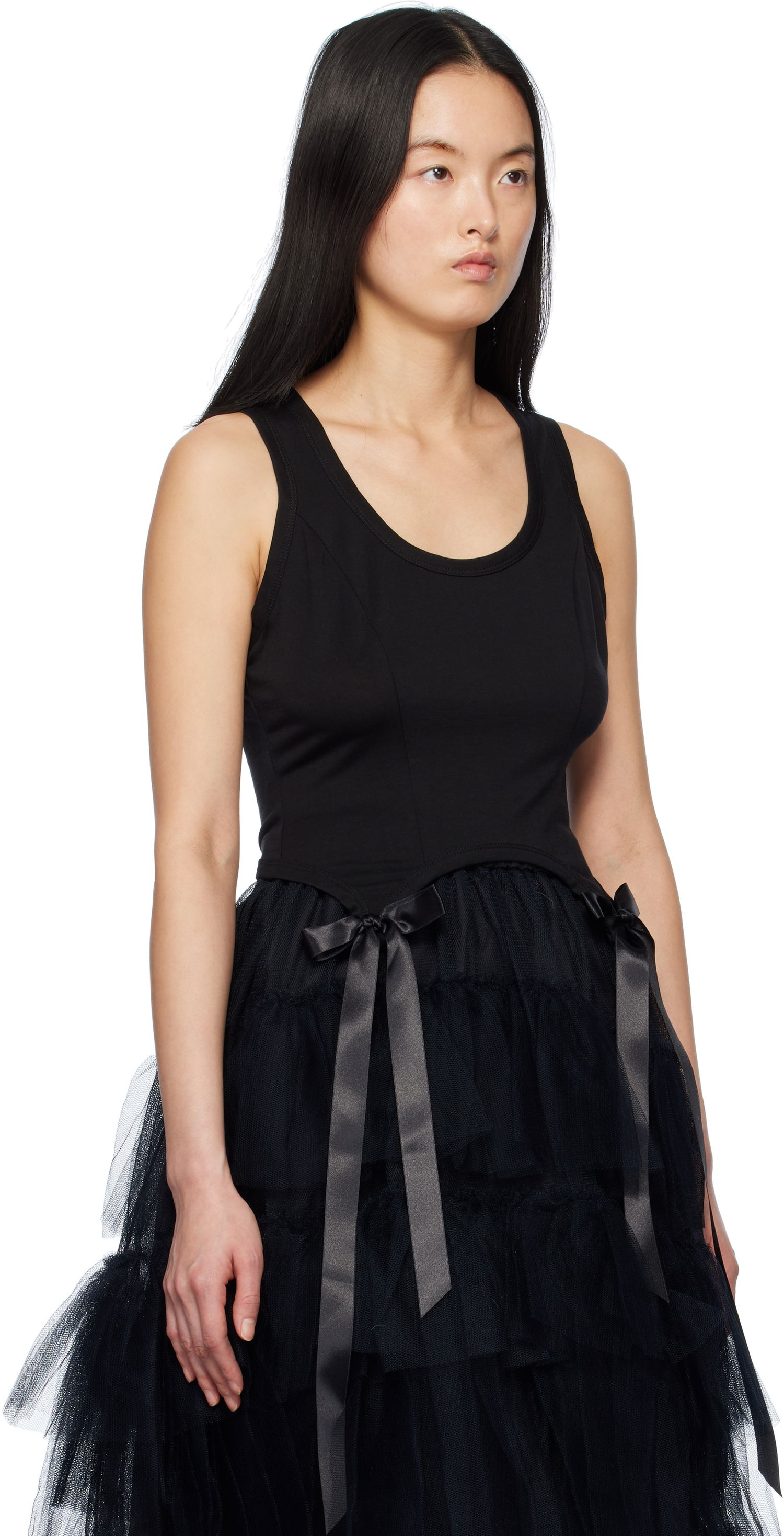 Tanktop Simone Rocha Simone Rocha Bow Tail Tank Top Sort | 5222 0571, 1