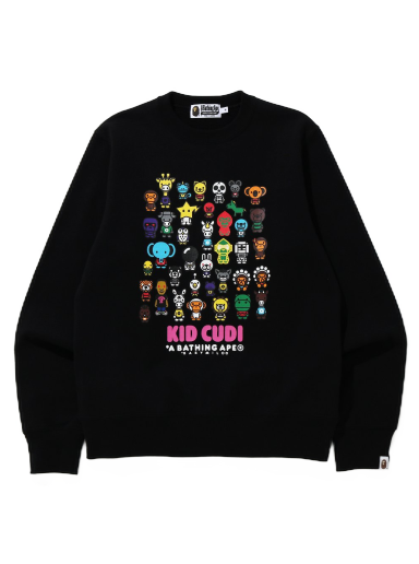 Sweater BAPE Kid Cudi x Baby Milo Crewneck Sort | 002SWG731902XBLK