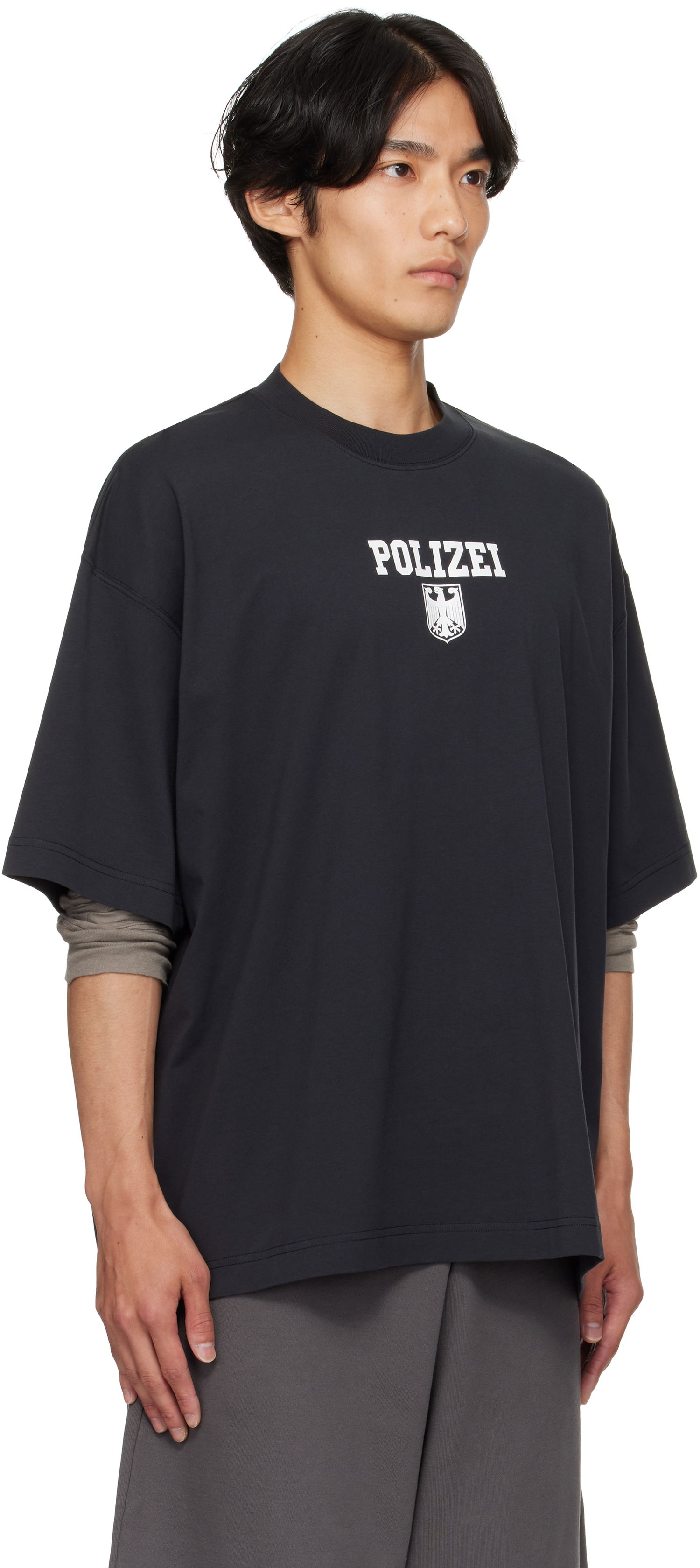 T-shirt VETEMENTS Vetements Polizei Regular T-Shirt Sort | UH76TR300B, 1