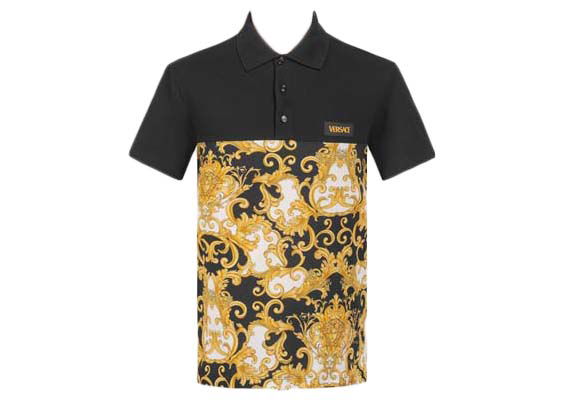 Polo skjorte Versace Medusa Print Short Sleeves Polo Shirt Black/Yellow Flerfarvet | 1008329-1A10595-TN5B070
