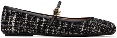 Sneakers og sko Gianvito Rossi Carla Tweed Ballerina Flats Sort | G22223-05GOM-BCP, 0