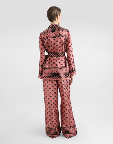 Pyjamas Dolce & Gabbana Dolce & Gabbana Silk Satin Jacquard Pajama Pants with All-over DG Logo Lyserød | FTAMPTGDCVJF0473, 2