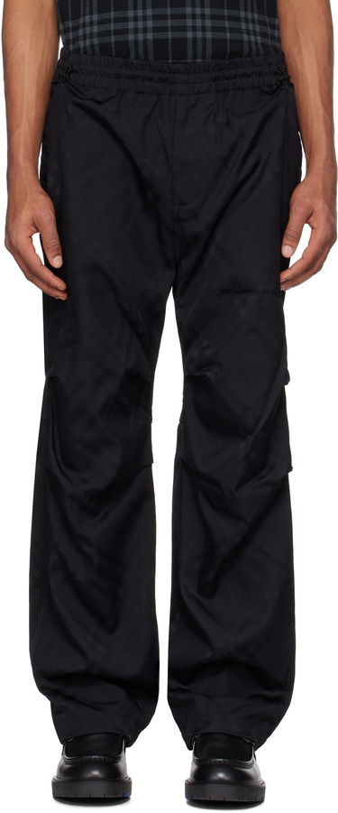 Cargo bukser Burberry Burberry Check Nylon Track Pants Sort | 8103963, 0