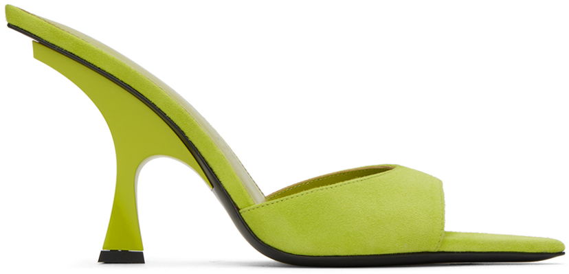 Tilbehør The Attico Attico Ester Suede Mules Grøn | 242WS789 L007