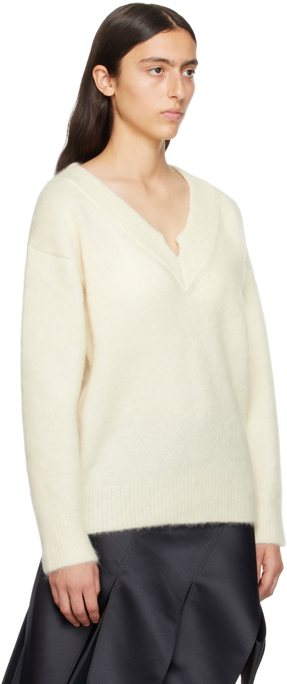 Sweater We11done We11done V-Neck Sweater Hvid | WD-KT3-23-658-W-IV, 1