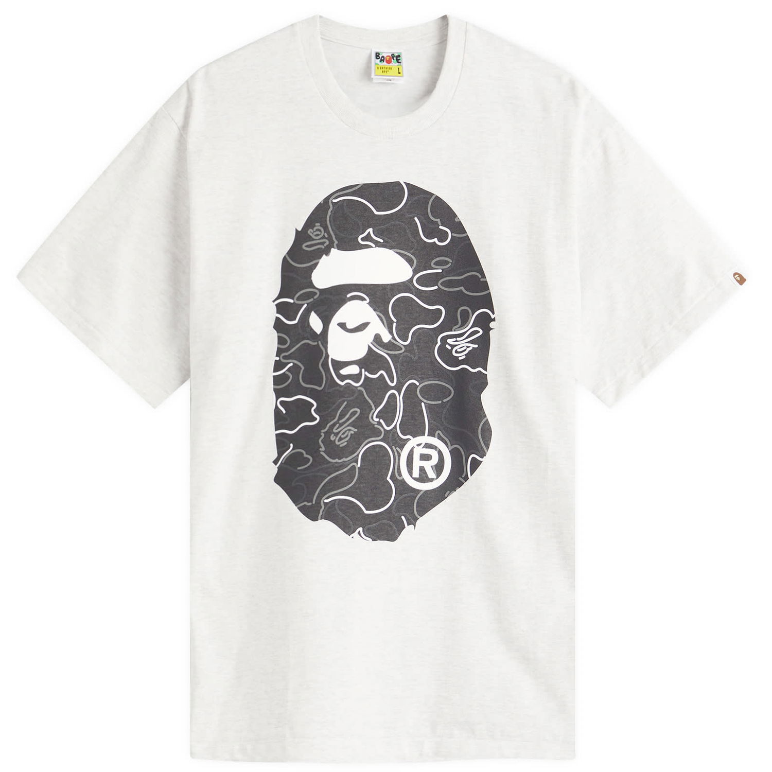 T-shirt BAPE Neon Camo Big Ape Head T-Shirt, Size Large Hvid | 001TEL301039M-GRY, 0