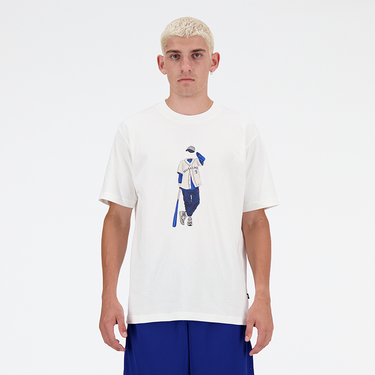 T-shirt New Balance Men's NB Athletics Baseball Style Relaxed Tee Sea Salt Hvid | MT41577-SST, 3
