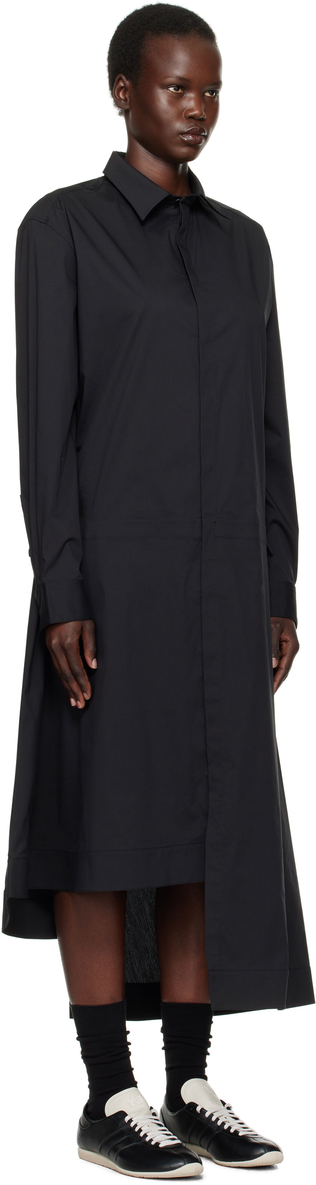 Kjole Y-3 Y-3 Shirt Midi Dress Sort | JV5840, 1